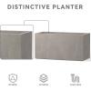 imageKante 236quot L Rectangular Concrete Planters Outdoor Indoor Modern Plant Pot with Drainage Hole and Rubber Plug for Garden Patio Pure White FinishWeathered Concrete