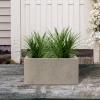 imageKante 236quot L Rectangular Concrete Planters Outdoor Indoor Modern Plant Pot with Drainage Hole and Rubber Plug for Garden Patio Pure White FinishWeathered Concrete
