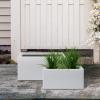 imageKante 236quot L Rectangular Concrete Planters Outdoor Indoor Modern Plant Pot with Drainage Hole and Rubber Plug for Garden Patio Pure White FinishWhite