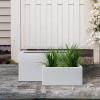 imageKante 236quot L Rectangular Concrete Planters Outdoor Indoor Modern Plant Pot with Drainage Hole and Rubber Plug for Garden Patio Pure White FinishWhite
