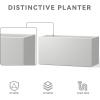 imageKante 236quot L Rectangular Concrete Planters Outdoor Indoor Modern Plant Pot with Drainage Hole and Rubber Plug for Garden Patio Pure White FinishWhite