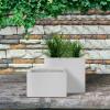 imageKante 236quot L Rectangular Concrete Planters Outdoor Indoor Modern Plant Pot with Drainage Hole and Rubber Plug for Garden Patio Pure White FinishWhite
