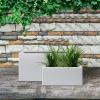imageKante 236quot L Rectangular Concrete Planters Outdoor Indoor Modern Plant Pot with Drainage Hole and Rubber Plug for Garden Patio Pure White FinishWhite