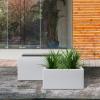 imageKante 236quot L Rectangular Concrete Planters Outdoor Indoor Modern Plant Pot with Drainage Hole and Rubber Plug for Garden Patio Pure White FinishWhite