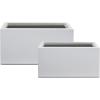 imageKante 236quot L Rectangular Concrete Planters Outdoor Indoor Modern Plant Pot with Drainage Hole and Rubber Plug for Garden Patio Pure White FinishWhite