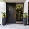 imageKante 24 Inch Tall Round Concrete Planter Large Indoor Outdoor Plant Pots with Drainage Hole and Rubber Plug Modern Decorative Garden Pots for Home Patio Porch CharcoalTextured Charcoal