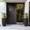 imageKante 24 Inch Tall Round Concrete Planter Large Indoor Outdoor Plant Pots with Drainage Hole and Rubber Plug Modern Decorative Garden Pots for Home Patio Porch CharcoalBlack