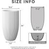 imageKante 24 Inch Tall Round Concrete Planter Large Indoor Outdoor Plant Pots with Drainage Hole and Rubber Plug Modern Decorative Garden Pots for Home Patio Porch CharcoalTextured White