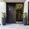 imageKante 24 Inch Tall Round Concrete Planter Large Indoor Outdoor Plant Pots with Drainage Hole and Rubber Plug Modern Decorative Garden Pots for Home Patio Porch CharcoalCharcoal
