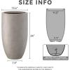 imageKante 24 Inch Tall Round Concrete Planter Large Indoor Outdoor Plant Pots with Drainage Hole and Rubber Plug Modern Decorative Garden Pots for Home Patio Porch CharcoalWeathered Concrete