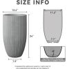 imageKante 24 Inch Tall Round Concrete Planter Large Indoor Outdoor Plant Pots with Drainage Hole and Rubber Plug Modern Decorative Garden Pots for Home Patio Porch CharcoalTextured Natural Concrete