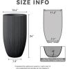 imageKante 24 Inch Tall Round Concrete Planter Large Indoor Outdoor Plant Pots with Drainage Hole and Rubber Plug Modern Decorative Garden Pots for Home Patio Porch CharcoalTextured Black
