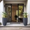 imageKante 24 Inch Tall Round Concrete Planter Large Indoor Outdoor Plant Pots with Drainage Hole and Rubber Plug Modern Decorative Garden Pots for Home Patio Porch CharcoalCharcoal