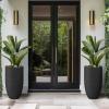 imageKante 24 Inch Tall Round Concrete Planter Large Indoor Outdoor Plant Pots with Drainage Hole and Rubber Plug Modern Decorative Garden Pots for Home Patio Porch CharcoalBlack