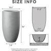 imageKante 24 Inch Tall Round Concrete Planter Large Indoor Outdoor Plant Pots with Drainage Hole and Rubber Plug Modern Decorative Garden Pots for Home Patio Porch CharcoalNatural Concrete