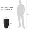 imageKante 24 Inch Tall Round Concrete Planter Large Indoor Outdoor Plant Pots with Drainage Hole and Rubber Plug Modern Decorative Garden Pots for Home Patio Porch CharcoalBlack