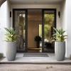 imageKante 24 Inch Tall Round Concrete Planter Large Indoor Outdoor Plant Pots with Drainage Hole and Rubber Plug Modern Decorative Garden Pots for Home Patio Porch CharcoalTextured Natural Concrete