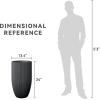 imageKante 24 Inch Tall Round Concrete Planter Large Indoor Outdoor Plant Pots with Drainage Hole and Rubber Plug Modern Decorative Garden Pots for Home Patio Porch CharcoalTextured Black