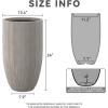imageKante 24 Inch Tall Round Concrete Planter Large Indoor Outdoor Plant Pots with Drainage Hole and Rubber Plug Modern Decorative Garden Pots for Home Patio Porch CharcoalTextured Weathered Concrete