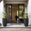imageKante 24 Inch Tall Round Concrete Planter Large Indoor Outdoor Plant Pots with Drainage Hole and Rubber Plug Modern Decorative Garden Pots for Home Patio Porch CharcoalBlack