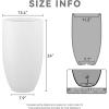 imageKante 24 Inch Tall Round Concrete Planter Large Indoor Outdoor Plant Pots with Drainage Hole and Rubber Plug Modern Decorative Garden Pots for Home Patio Porch CharcoalWhite