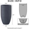 imageKante 24 Inch Tall Round Concrete Planter Large Indoor Outdoor Plant Pots with Drainage Hole and Rubber Plug Modern Decorative Garden Pots for Home Patio Porch CharcoalCharcoal