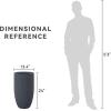 imageKante 24 Inch Tall Round Concrete Planter Large Indoor Outdoor Plant Pots with Drainage Hole and Rubber Plug Modern Decorative Garden Pots for Home Patio Porch CharcoalTextured Charcoal