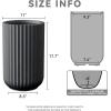 imageKante Tall Fulted Planter 177 Inch Tall Round Concrete Plant Pots with Drainage Hole and Rubber Plug Modern Decor for Indoor Outdoor Plants Flower WhiteBlack