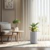 imageKante Tall Fulted Planter 177 Inch Tall Round Concrete Plant Pots with Drainage Hole and Rubber Plug Modern Decor for Indoor Outdoor Plants Flower WhiteWhite