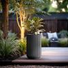 imageKante Tall Fulted Planter 177 Inch Tall Round Concrete Plant Pots with Drainage Hole and Rubber Plug Modern Decor for Indoor Outdoor Plants Flower WhiteBlack