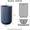 imageKante Tall Fulted Planter 177 Inch Tall Round Concrete Plant Pots with Drainage Hole and Rubber Plug Modern Decor for Indoor Outdoor Plants Flower WhiteDark Blue