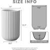 imageKante Tall Fulted Planter 177 Inch Tall Round Concrete Plant Pots with Drainage Hole and Rubber Plug Modern Decor for Indoor Outdoor Plants Flower WhiteWhite