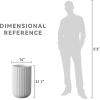 imageKante Tall Fulted Planter 177 Inch Tall Round Concrete Plant Pots with Drainage Hole and Rubber Plug Modern Decor for Indoor Outdoor Plants Flower WhiteWhite