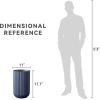 imageKante Tall Fulted Planter 177 Inch Tall Round Concrete Plant Pots with Drainage Hole and Rubber Plug Modern Decor for Indoor Outdoor Plants Flower WhiteDark Blue