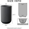 imageKante Tall Fulted Planter 177 Inch Tall Round Concrete Plant Pots with Drainage Hole and Rubber Plug Modern Decor for Indoor Outdoor Plants Flower WhiteBlack