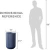 imageKante Tall Fulted Planter 177 Inch Tall Round Concrete Plant Pots with Drainage Hole and Rubber Plug Modern Decor for Indoor Outdoor Plants Flower WhiteDark Blue
