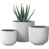 imageKante 13quot11quot9quot Dia Pure White Concrete Round Planters Set of 3 Outdoor Indoor Modern Planter Pots Lightweight Weather Resistant Seamless with Drainage HolePure White