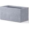 imageKante 232quot L Long Rectangular Concrete Planter Large Outdoor Indoor Garden Pots with Drainage Hole and Rubber Plug Pure WhiteSlate Gray
