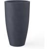 imageKante 236quot H Pure White Concrete Tall Planters Set of 2 Large Outdoor Indoor Decorative Plant Pots with Drainage Hole and Rubber Plug Modern Style for Home and GardenCharcoal