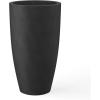 imageKante 236quot H Pure White Concrete Tall Planters Set of 2 Large Outdoor Indoor Decorative Plant Pots with Drainage Hole and Rubber Plug Modern Style for Home and GardenBlack