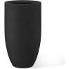 imageKante 24 Inch Tall Round Concrete Planter Large Indoor Outdoor Plant Pots with Drainage Hole and Rubber Plug Modern Decorative Garden Pots for Home Patio Porch CharcoalBlack