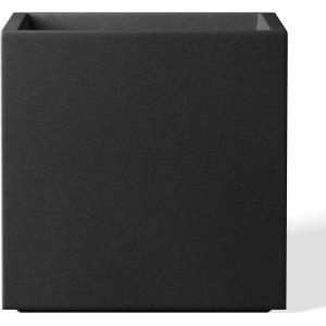 imageKante 10 Inch Square Concrete Planter for Outdoor Indoor Home Patio Garden Large Plant Pot with Drainage Hole and Rubber Plug Pure WhiteBlack