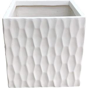 imageKante 10 Inch Square Concrete Planter for Outdoor Indoor Home Patio Garden Large Plant Pot with Drainage Hole and Rubber Plug Pure WhitePure White Scale