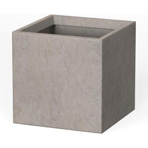 imageKante 10 Inch Square Concrete Planter for Outdoor Indoor Home Patio Garden Large Plant Pot with Drainage Hole and Rubber Plug Pure WhiteWeathered Gray