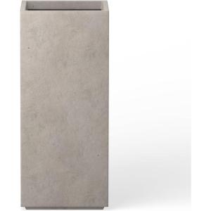 imageKante 203quot H Tall Rectangular Concrete Planter Modern Square Diameter Plant Pot with Drainage Hole and Rubber Plug for Indoor Outdoor Home Patio Garden Pure WhiteWeathered Concrete