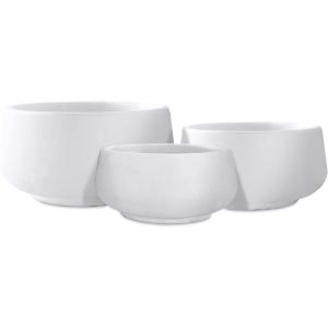 imageKante 216quot169quotand 125quot Dia Round Pure White Elegant Planters Set of 3 Outdoor Indoor Garden Plant Pot with Drainage Hole and Rubber Plug for Home ampamp PatioPure White