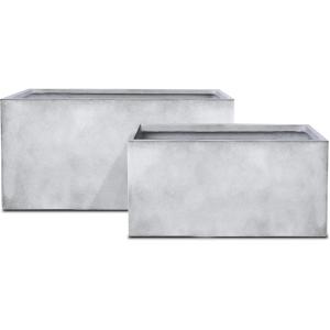 imageKante 232quot L Long Rectangular Concrete Planter Large Outdoor Indoor Garden Pots with Drainage Hole and Rubber Plug Pure WhiteConcrete Gray