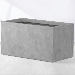 imageKante 232quot L Long Rectangular Concrete Planter Large Outdoor Indoor Garden Pots with Drainage Hole and Rubber Plug Pure WhiteGray Concrete