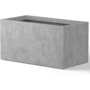 imageKante 232quot L Long Rectangular Concrete Planter Large Outdoor Indoor Garden Pots with Drainage Hole and Rubber Plug Pure WhiteNatural Concrete