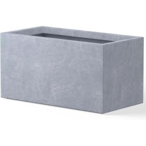 imageKante 232quot L Long Rectangular Concrete Planter Large Outdoor Indoor Garden Pots with Drainage Hole and Rubber Plug Pure WhiteSlate Gray
